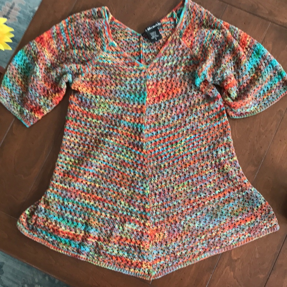 Multicolor Knit Women's Sweater Top